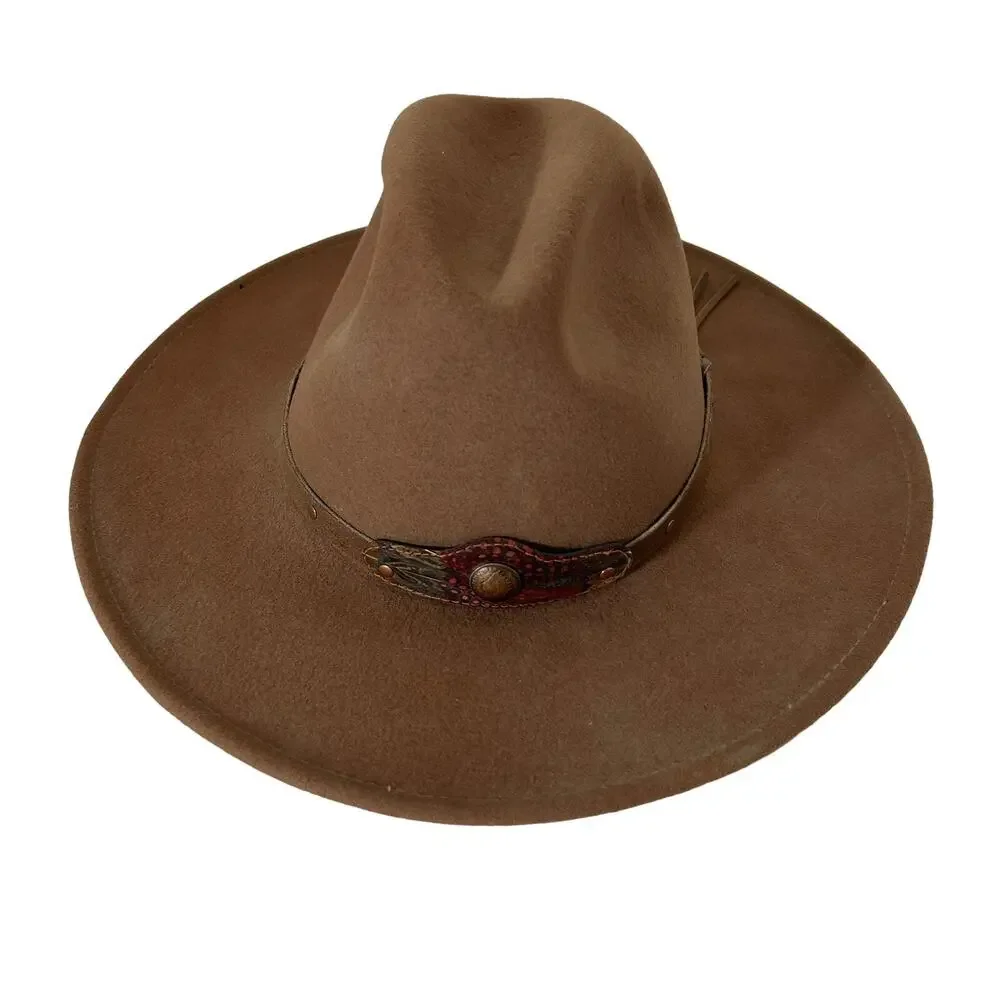 Golden Gate Hat Company Desperado Cowboy Wool Hat Small Made in USA Coin Feather